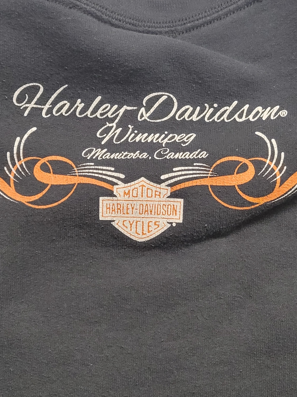 Harley-Davidson Winnipeg Manitoba Canada Crewneck Sweatshirt Black Large - Picture 2 of 9
